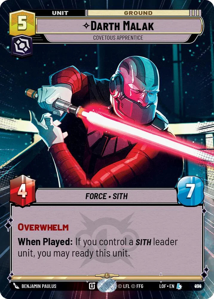 Darth Malak (974) - Covetous Apprentice (Hyperspace Foil) (974) [Legends of the Force] (ONLINE ORDER ONLY)
