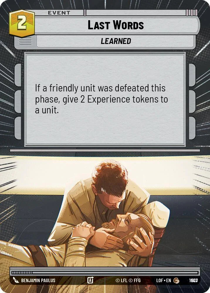 Last Words (1003) (Hyperspace Foil) (1003) [Legends of the Force] (ONLINE ORDER ONLY)