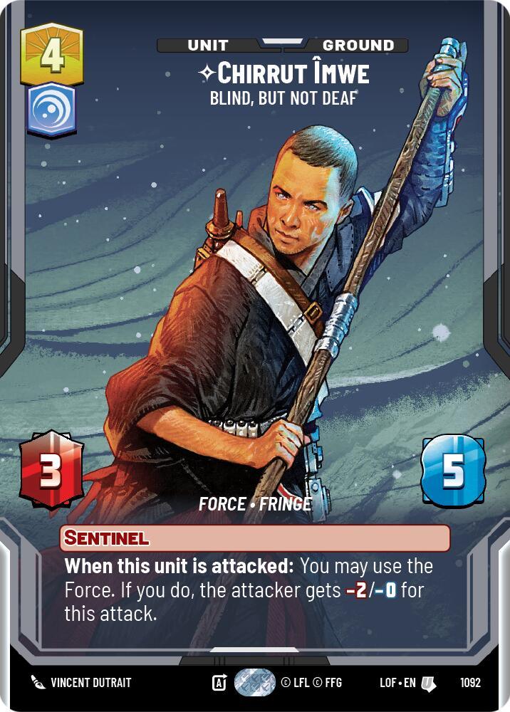 Chirrut Imwe (1092) - Blind, but not Deaf (Prestige Foil) (1092) [Legends of the Force] (ONLINE ORDER ONLY)