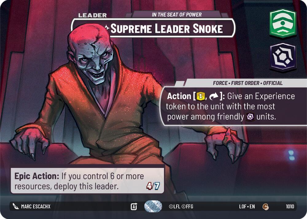 Supreme Leader Snoke (1010) - In the Seat of Power (Showcase) (1010) [Legends of the Force] (ONLINE ORDER ONLY)