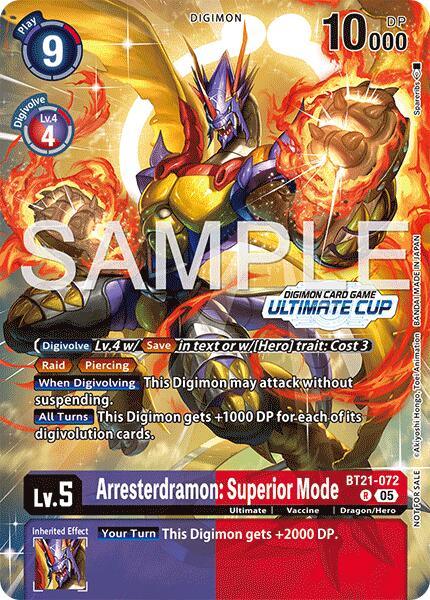 Arresterdramon: Superior Mode [BT21-072] (Ultimate Cup 25-26 Season 2) [World Convergence] (ONLINE ORDER ONLY)