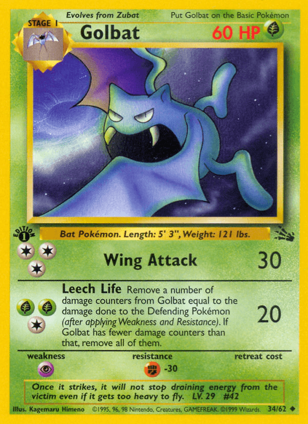 Golbat (34/62) [Fossil 1st Edition] (Online Only)