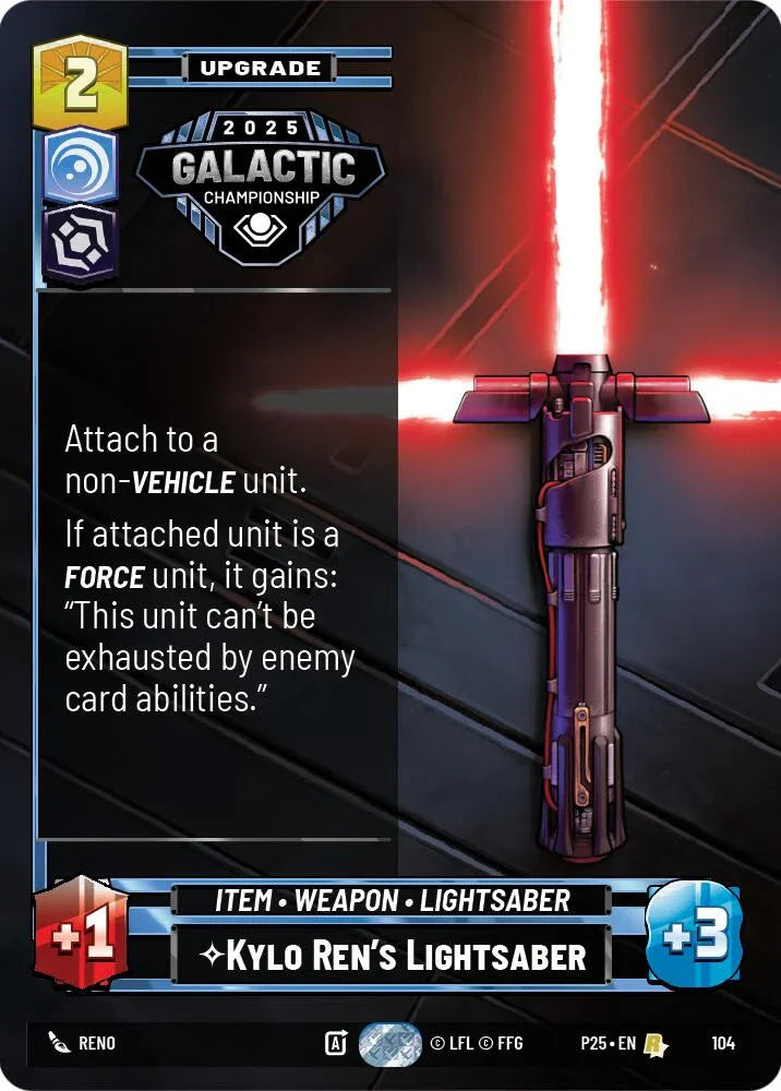 Kylo Ren's Lightsaber (104) (104) [Organized Play Promos] (ONLINE ORDER ONLY)