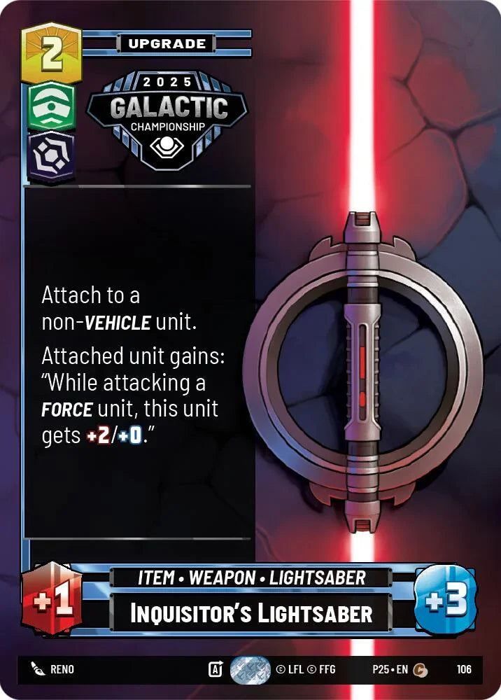 Inquisitor's Lightsaber (106) (106) [Organized Play Promos] (ONLINE ORDER ONLY)