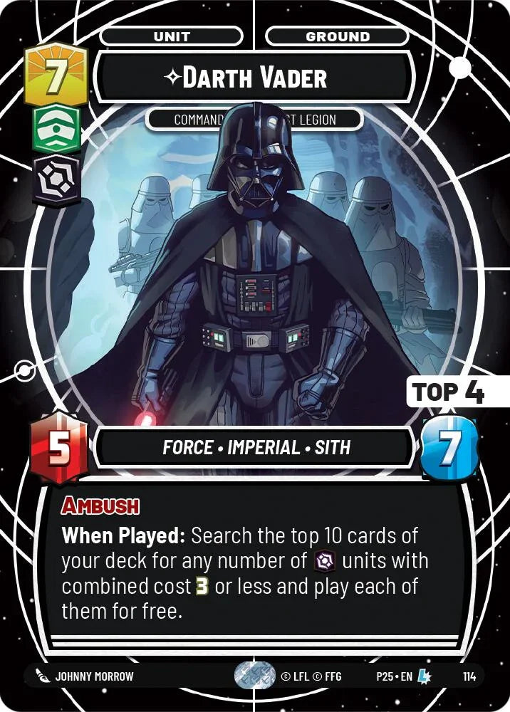 Darth Vader (113) - Commanding the First Legion (Top 4) (113) [Organized Play Promos] (ONLINE ORDER ONLY)