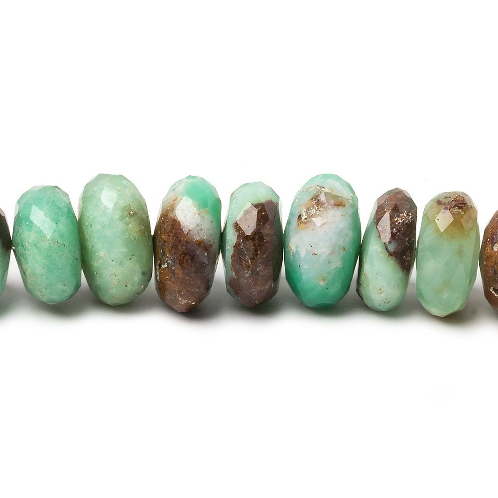 6.5-12mm Chrysoprase & Matrix faceted rondelle beads 14 inch 61 pieces (ONLINE ORDER ONLY)