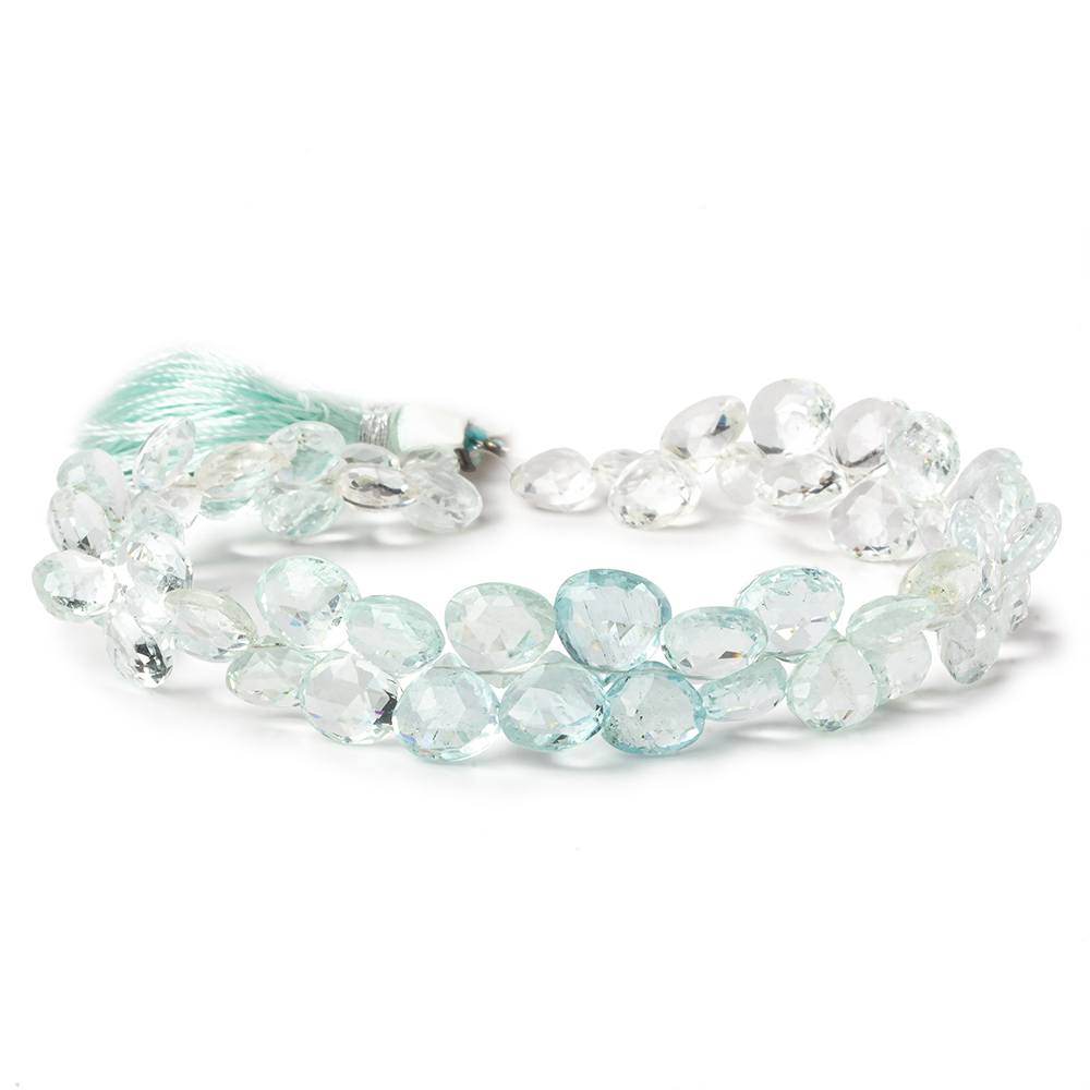 6.5-7mm Aquamarine faceted heart beads 8 inch 60 pieces AAA (ONLINE ORDER ONLY)