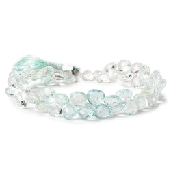 6.5-7mm Aquamarine faceted heart beads 8 inch 60 pieces AAA (ONLINE ORDER ONLY)