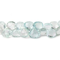 6.5-7mm Aquamarine faceted heart beads 8 inch 60 pieces AAA (ONLINE ORDER ONLY)