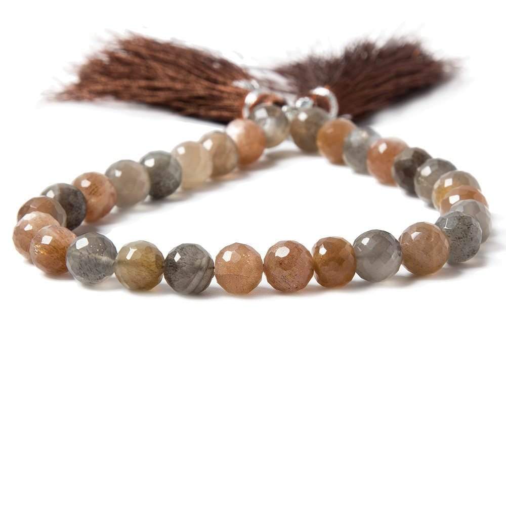 7.5mm Sunstone & Moonstone faceted rounds 27 beads (ONLINE ORDER ONLY)