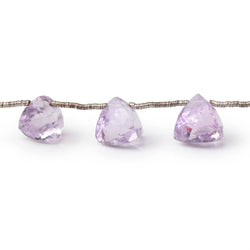 6.5-8mm Pink Amethyst Faceted Trillion Beads 7 inch 15 pieces