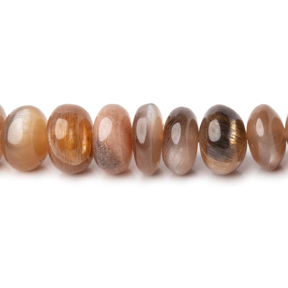 6.5-8mm Sunstone & Moonstone Plain Rondelle Beads 16 inch 90 pieces (ONLINE ORDER ONLY)