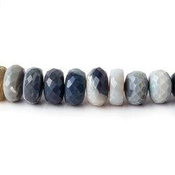 6.5-9.5mm Multi Color Australian Opal faceted rondelles 13 inch 81 beads A (ONLINE ORDER ONLY)