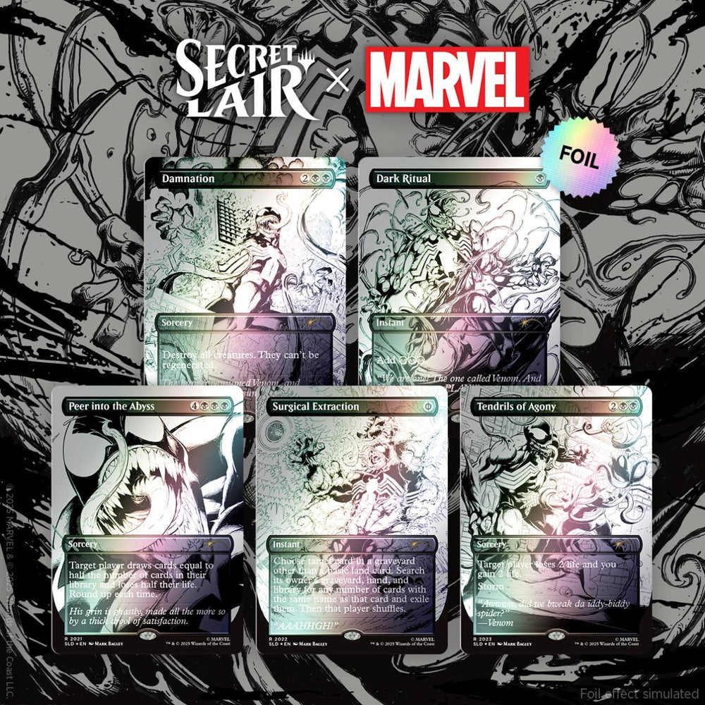 (Preorder) Secret Lair Drop: Secret Lair x Marvel's Spider-Man: Venom Unleashed (Inks) (Rainbow Foil Edition) (ONLINE ORDER ONLY)