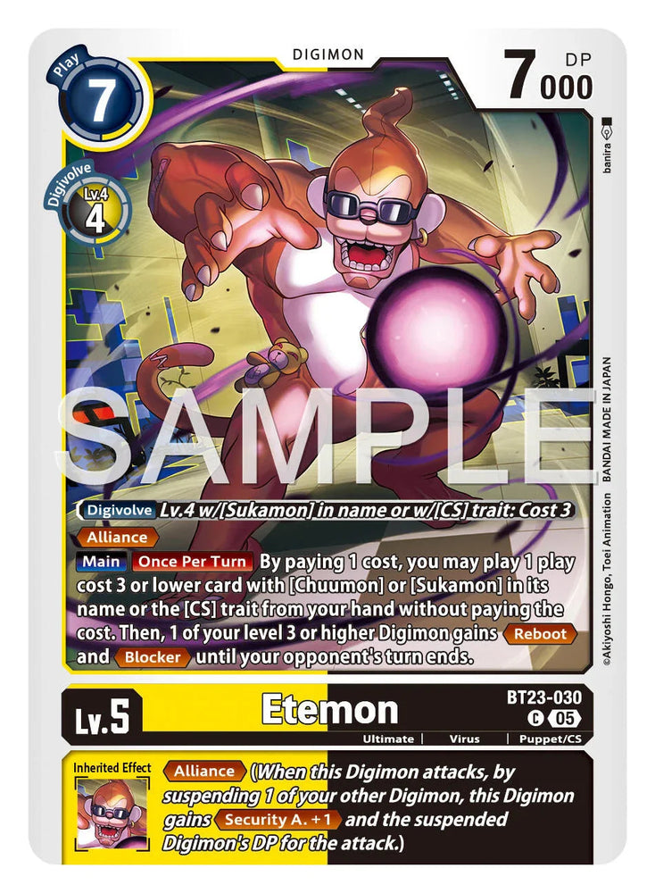 Etemon [BT23-030] [Hackers' Slumber] (ONLINE ORDER ONLY)