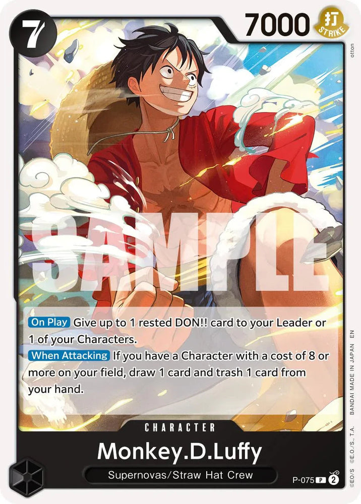 Monkey.D.Luffy (P-075) (Pirate Foil) [Premium Booster -The Best- Vol. 2] (ONLINE ORDER ONLY)