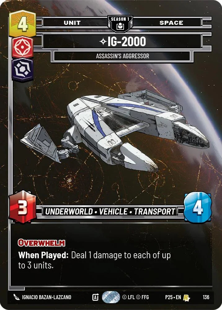 IG-2000 - 2000 (136) - Assassin's Aggressor (136) (136) [Sector and Regional Promos: Season 1] (ONLINE ORDER ONLY)