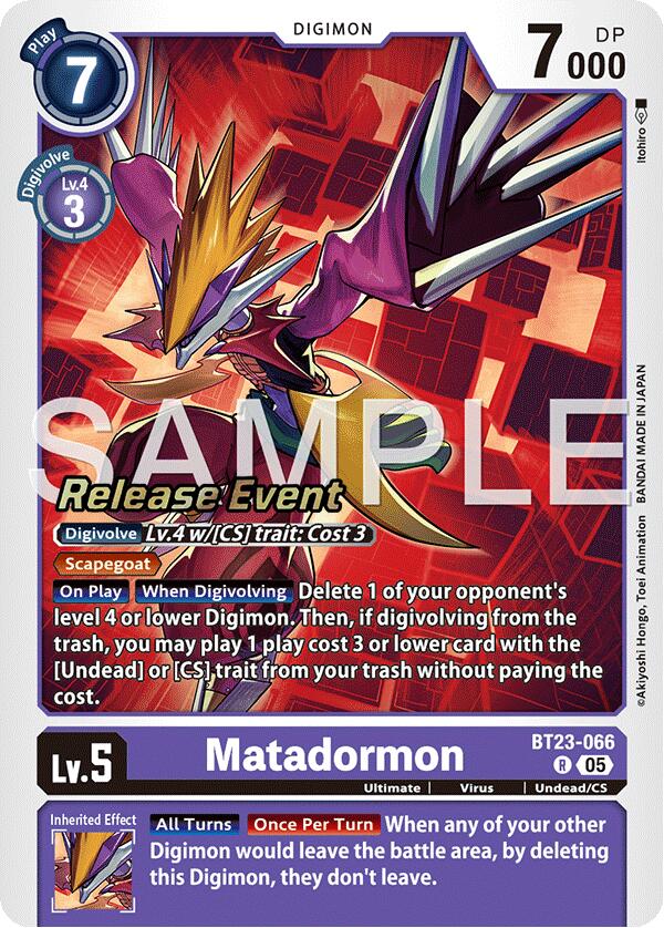 Matadormon [BT23-066] [Hackers' Slumber Release Event Cards] (ONLINE ORDER ONLY)