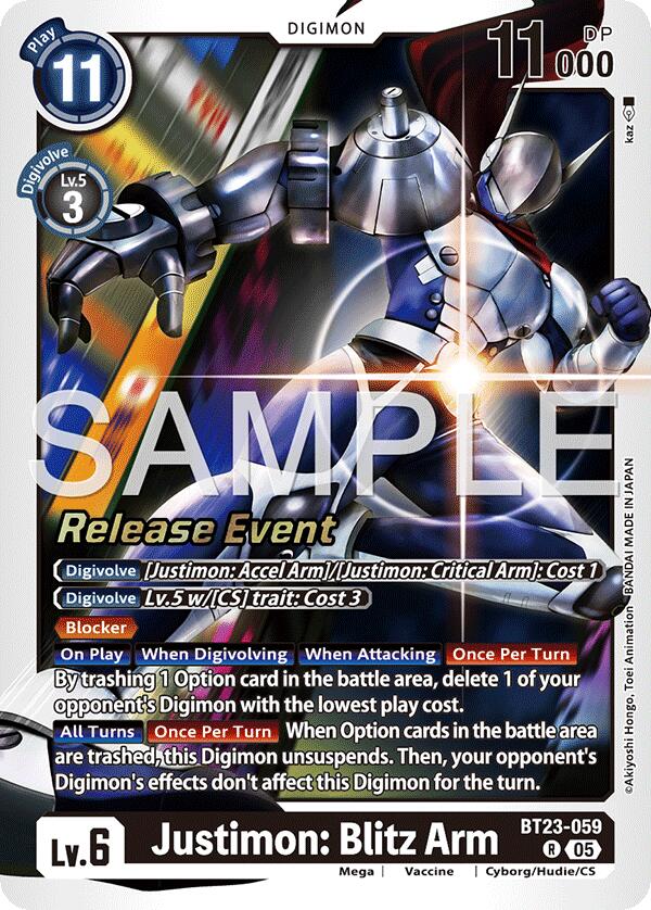 Justimon: Blitz Arm [BT23-059] [Hackers' Slumber Release Event Cards] (ONLINE ORDER ONLY)