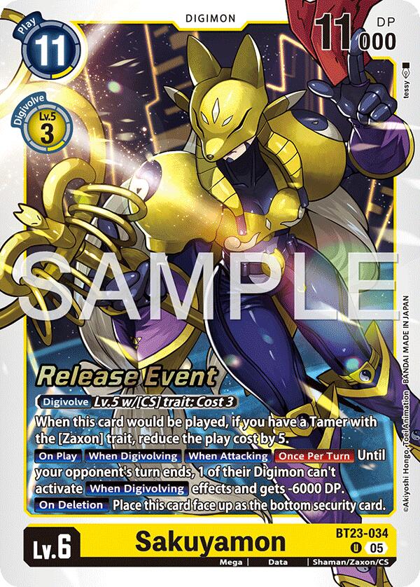 Sakuyamon [BT23-034] [Hackers' Slumber Release Event Cards] (ONLINE ORDER ONLY)