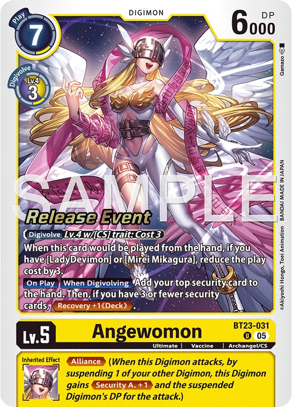 Angewomon [BT23-031] [Hackers' Slumber Release Event Cards] (ONLINE ORDER ONLY)