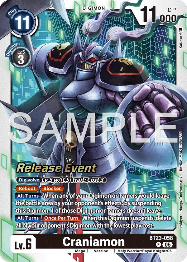 Craniamon [BT23-058] [Hackers' Slumber Release Event Cards] (ONLINE ORDER ONLY)