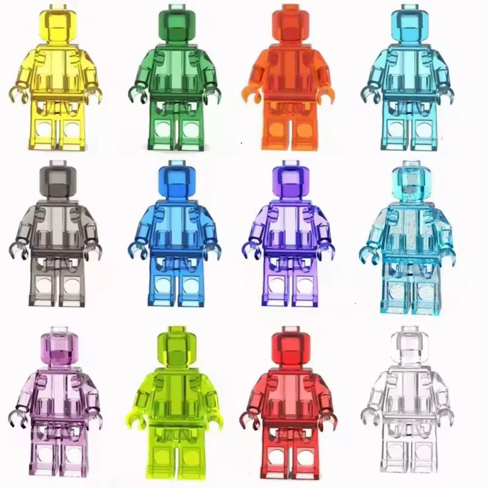 Set of 12 Transparent Minifigures – Clear Minifigs (Adult Builds & Display-Grade) (ONLINE ORDER ONLY)