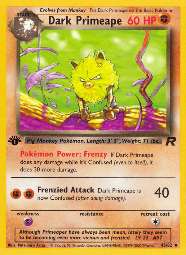 Dark Primeape (43/82) [Team Rocket 1st Edition] (Online Only)