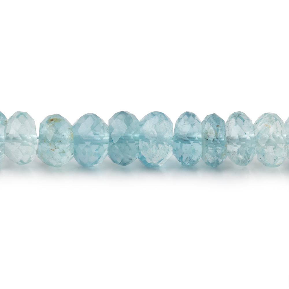 6.5mm Shaded Aquamarine Plain Rondelle Beads 16 inch 115 pieces AA (ONLINE ORDER ONLY)