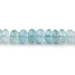 6.5mm Shaded Aquamarine Plain Rondelle Beads 16 inch 115 pieces AA (ONLINE ORDER ONLY)