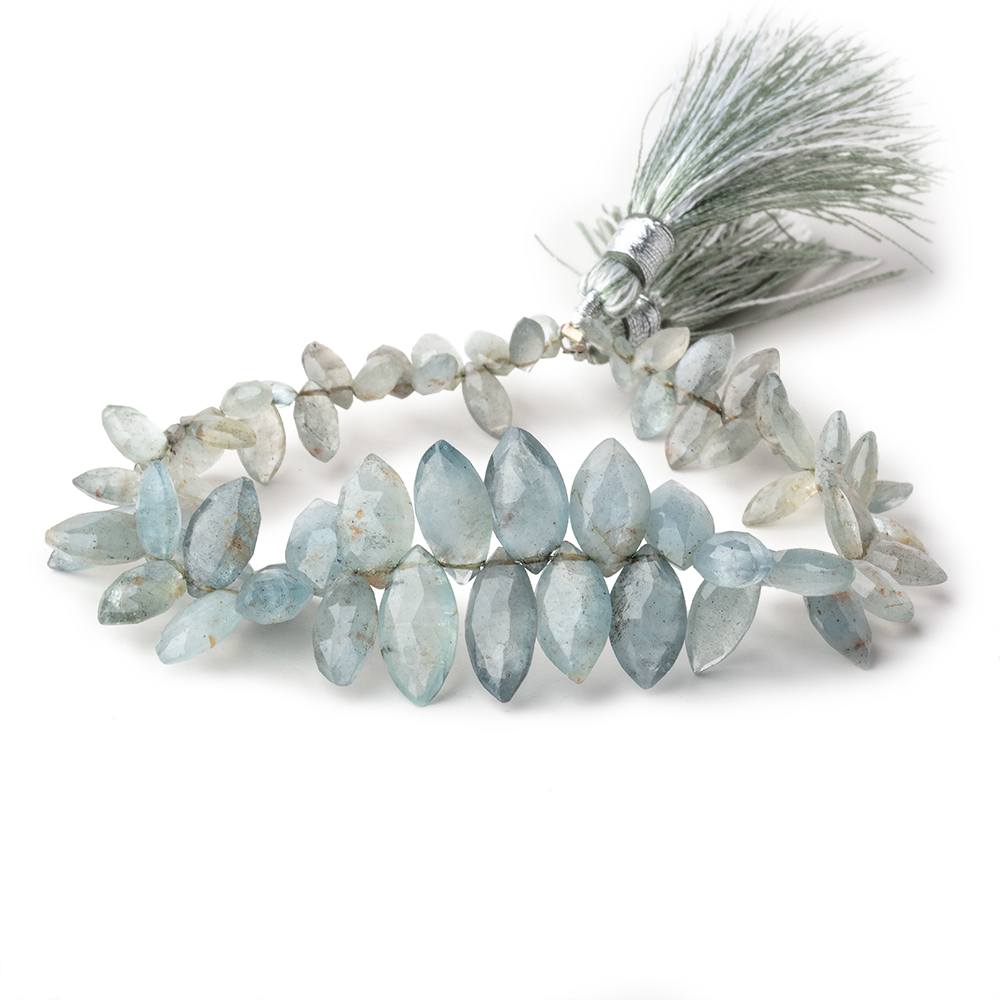 6.5x4-15x7mm Moss Aquamarine Top Drilled Marquise Beads 8 inch 66 pieces (ONLINE ORDER ONLY)