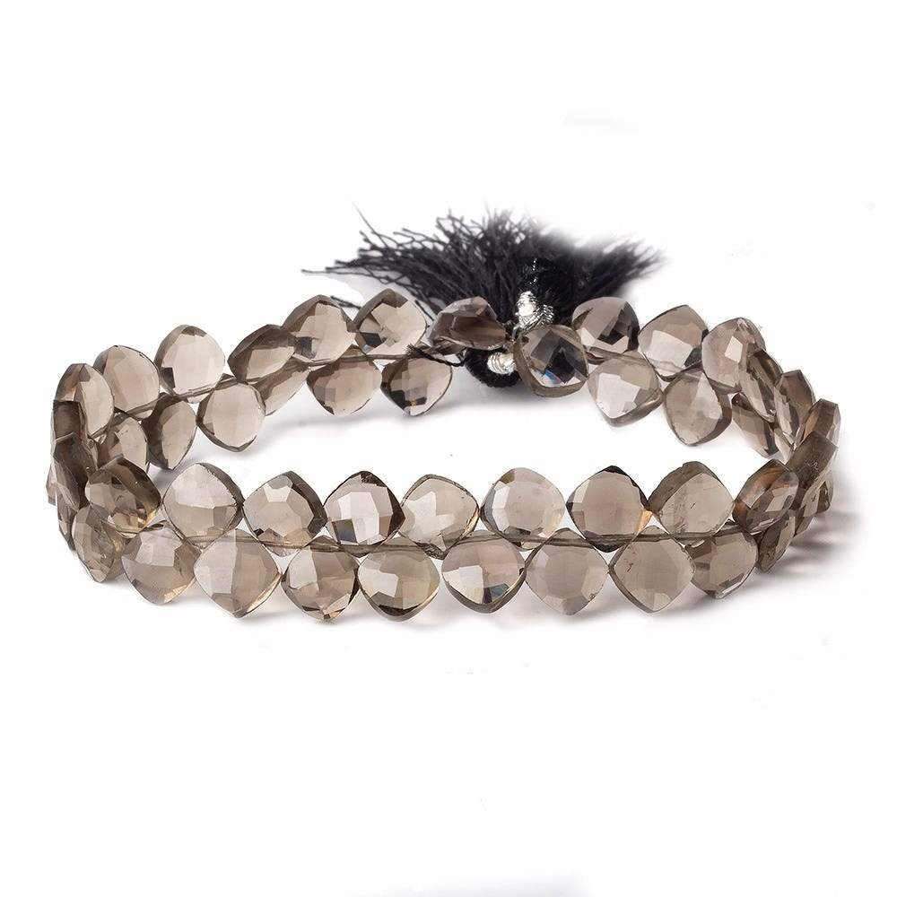 6.5x6.5mm Smoky Quartz faceted pillow beads 7.25 inch 50 pieces A (ONLINE ORDER ONLY)
