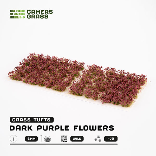 Gamers Grass Tufts: Dark Purple Flowers - Wild