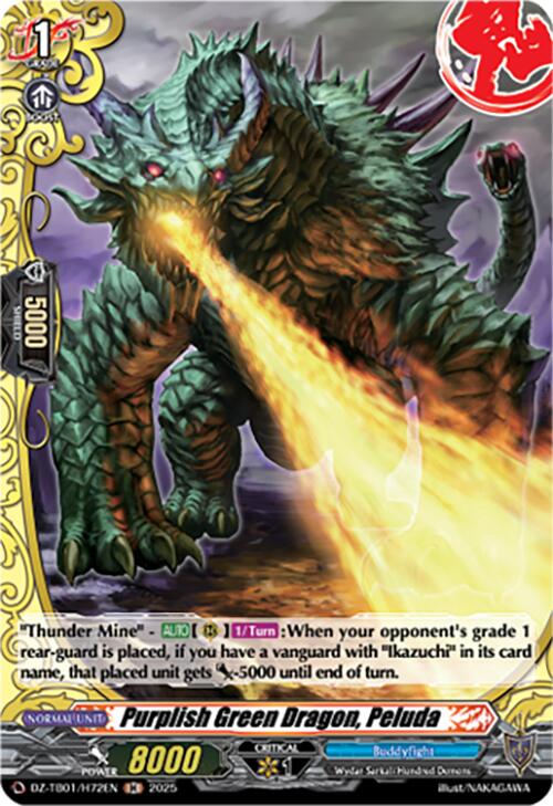Purplish Green Dragon, Peluda (DZ-TB01/H72EN) (DZ-TB01/H72EN) [Future Card Buddyfight]