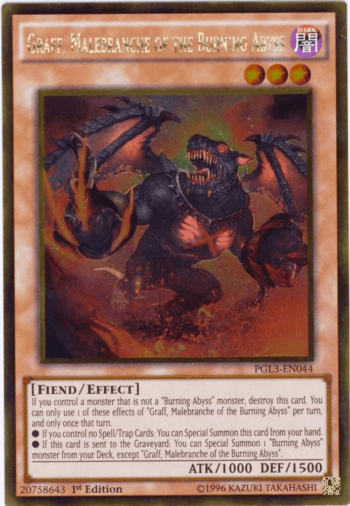 Graff, Malebranche of the Burning Abyss [PGL3-EN044] Gold Rare (ONLINE ORDER ONLY)