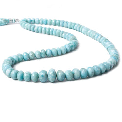 6.7-12mm Larimar faceted rondelle beads 18 inch 89 pieces AA grade (ONLINE ORDER ONLY)
