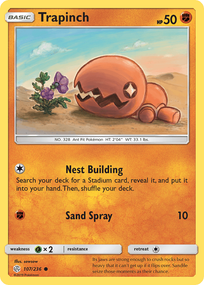 Trapinch (107/236) [Sun & Moon: Cosmic Eclipse] (Online Only)
