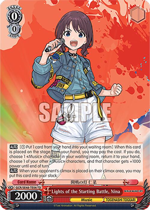 Lights of the Starting Battle, Nina (GCR/SE48-TE06 TD) [Girls Band Cry Premium Booster]
