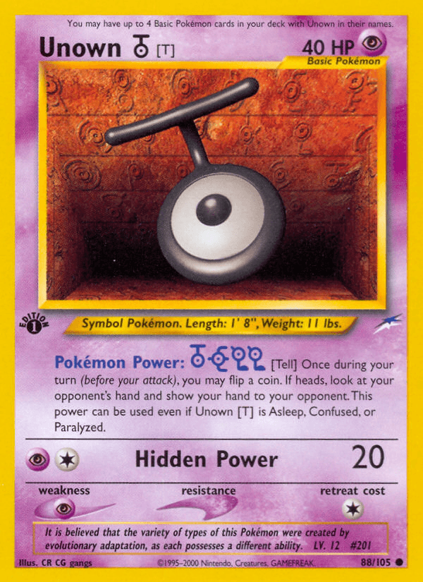 Unown [T] (88/105) [Neo Destiny 1st Edition] (Online Only)