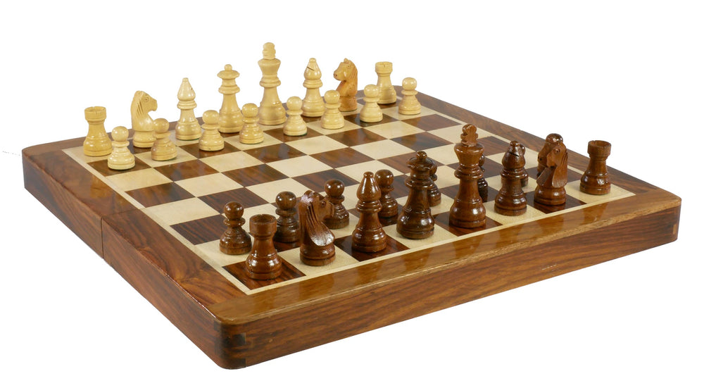 Chess Set - 12" Folding wood Magnetic Chess (ONLINE ORDER ONLY)