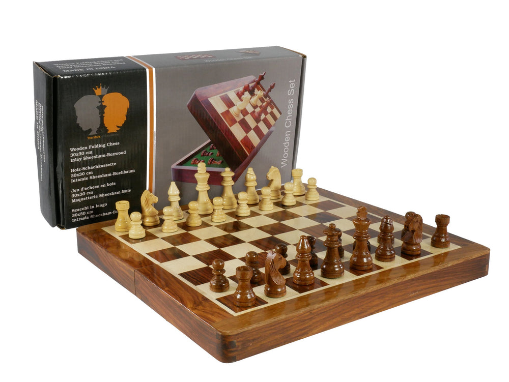 Chess Set - 12" Folding wood Magnetic Chess (ONLINE ORDER ONLY)