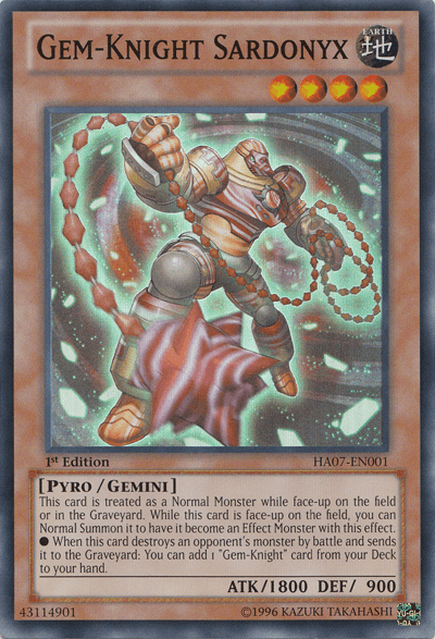 Gem-Knight Sardonyx [HA07-EN001] Super Rare (ONLINE ORDER ONLY)