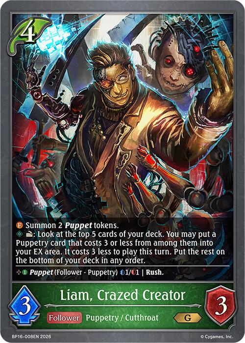 Liam, Crazed Creator (BP16-008EN) [New World Genesis]