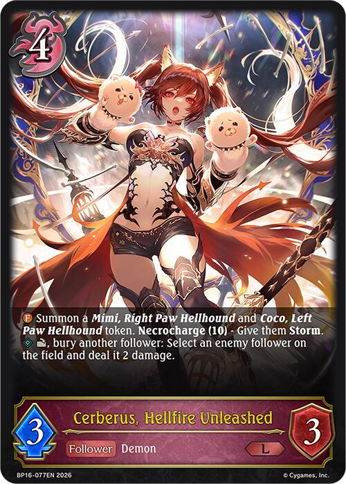 Cerberus, Hellfire Unleashed (BP16-077EN) [New World Genesis]