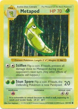 Metapod (54/102) [Base Set Shadowless Unlimited] (Online Only)