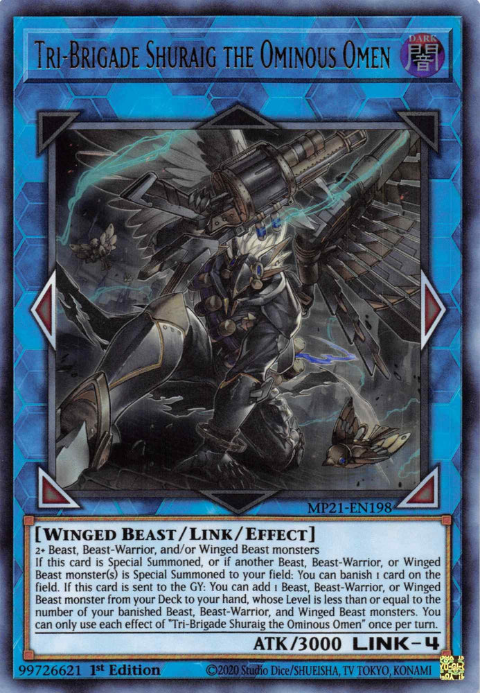 Tri-Brigade Shuraig the Ominous Omen [MP21-EN198] Ultra Rare (ONLINE ORDER ONLY)