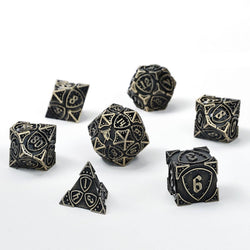 Solid Metal Fighter Class RPG Dice Set - Ancient Bronze (ONLINE ORDER ONLY)