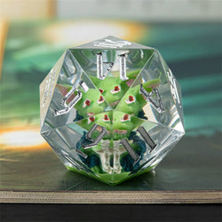 Green Goblin Sharp Resin d20 Dice 33mm DND Goblin Click Clack (Online Only)