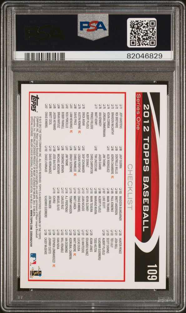 2012 TOPPS MARIANO RIVERA  #109 - PSA 10 (Online Order Only)
