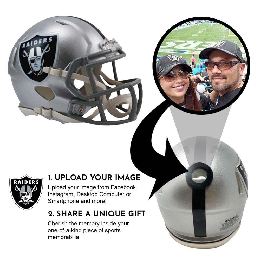 Las Vegas Raiders NFL Mini Helmet - Picture Inside (Online Order Only) (ONLINE ORDER ONLY)